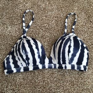Athleta Wave Break Blue/White Bikini Top